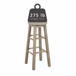 Rustic Wood Pub Classic Backless Bar Stool
