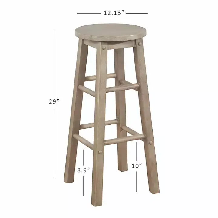 Rustic Wood Pub Classic Backless Bar Stool