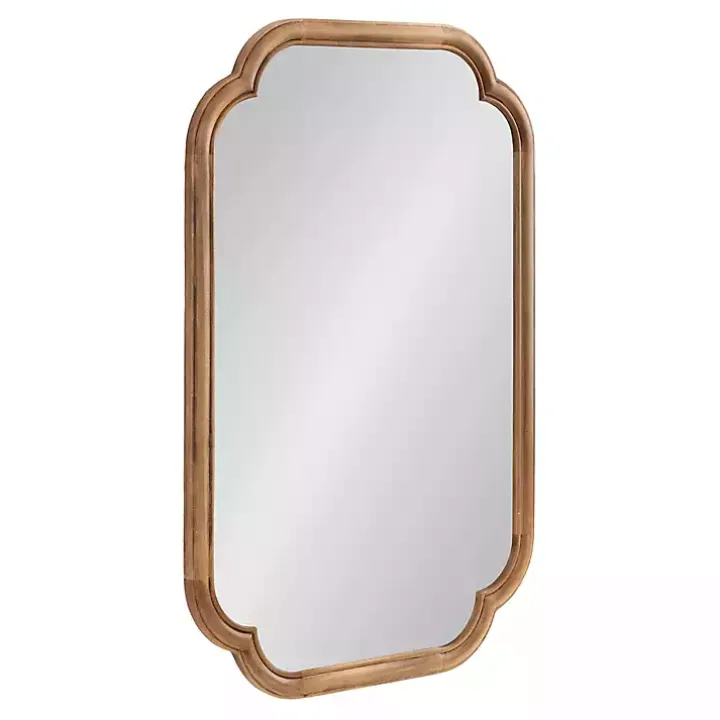 Rustic Wood Scallop Wall Mirror