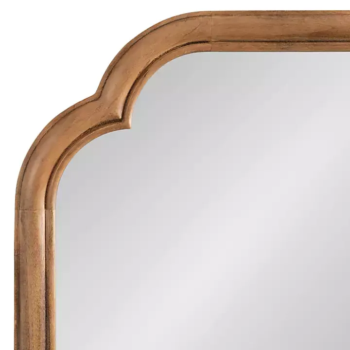Rustic Wood Scallop Wall Mirror