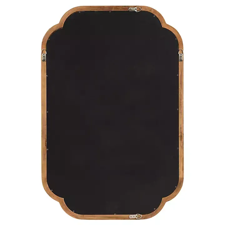 Rustic Wood Scallop Wall Mirror