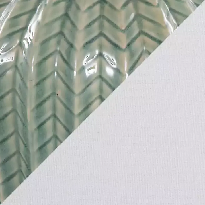 Sage Ceramic Chevron Table Lamps, Set of 2