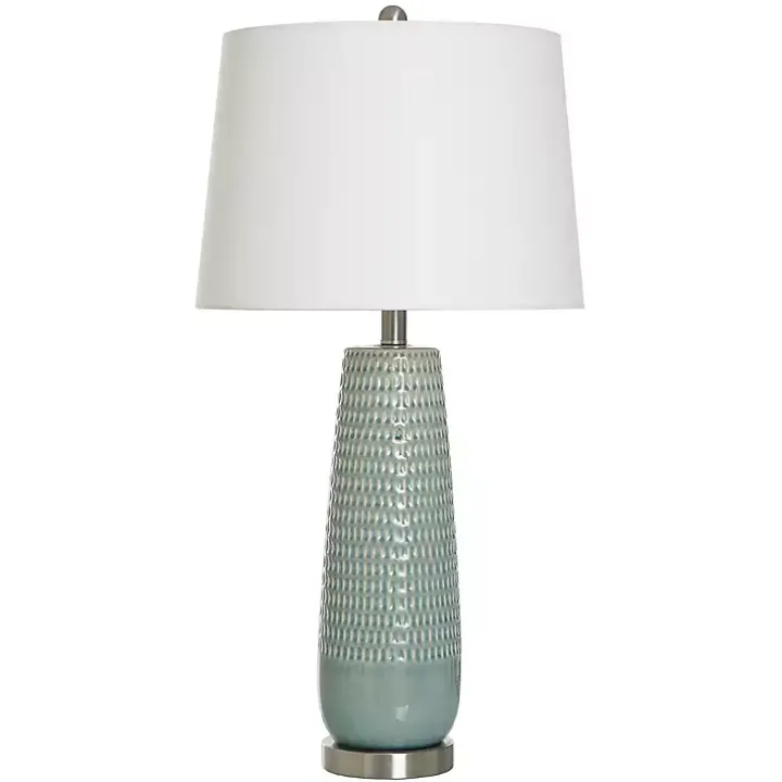 Sage Green Ceramic Dimpled Table Lamp