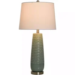 Sage Green Ceramic Dimpled Table Lamp