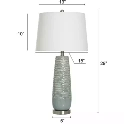 Sage Green Ceramic Dimpled Table Lamp