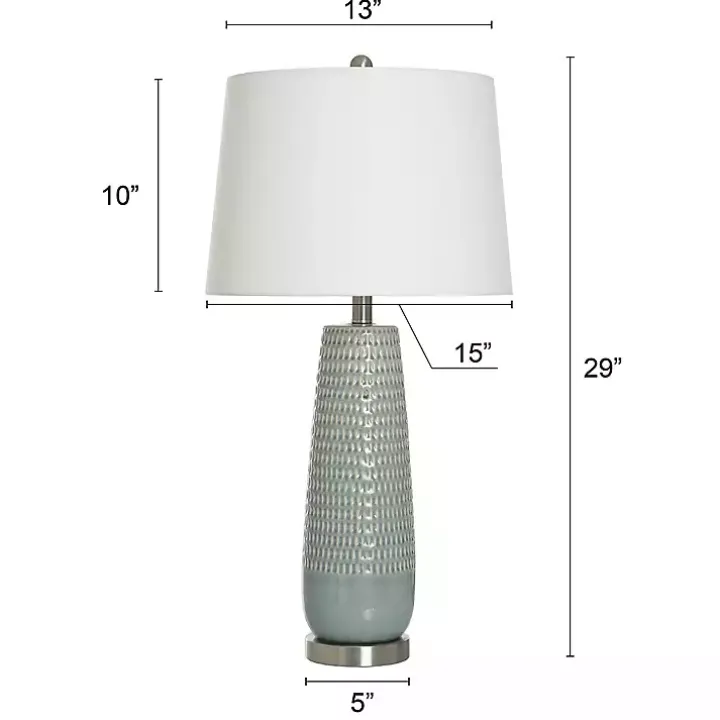 Sage Green Ceramic Dimpled Table Lamp