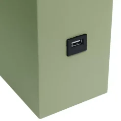 Sage Green Leather Charging Table Lamp