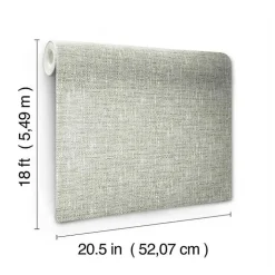 Sage Textured Poplin Peel & Stick Wallpaper