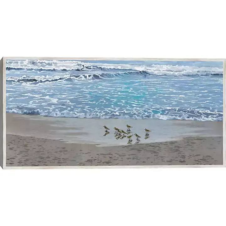 Sandpiper Morning Framed Canvas Art Print
