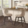 Sandy Beige Curve Back Swivel Counter Stool