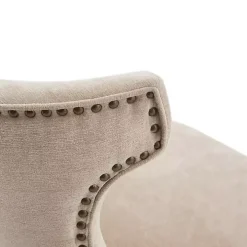 Sandy Beige Curve Back Swivel Counter Stool