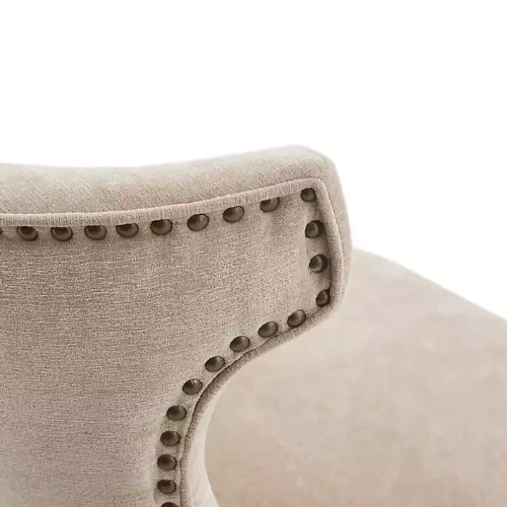 Sandy Beige Curve Back Swivel Counter Stool