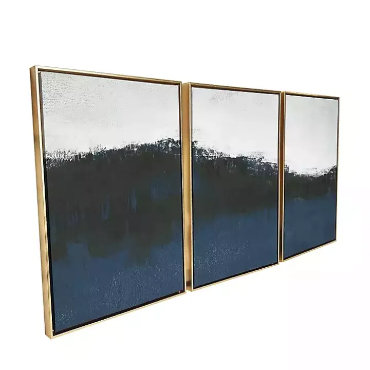 Sapphire Framed Canvas Art Prints, Set of 3