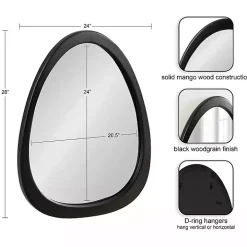 Satin Black Asymmetrical Wall Mirror