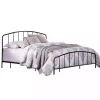 Satin Black Metal Spindle King Headboard Set