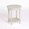 Savannah Cream Distressed Round Accent Table
