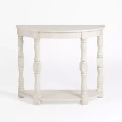 Savannah Cream Distressed Half Moon Console Table