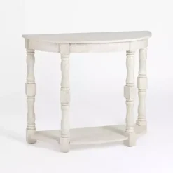Savannah Cream Distressed Half Moon Console Table