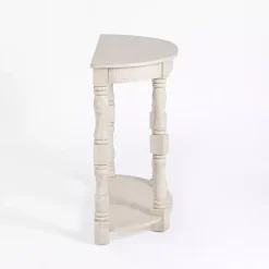 Savannah Cream Distressed Half Moon Console Table