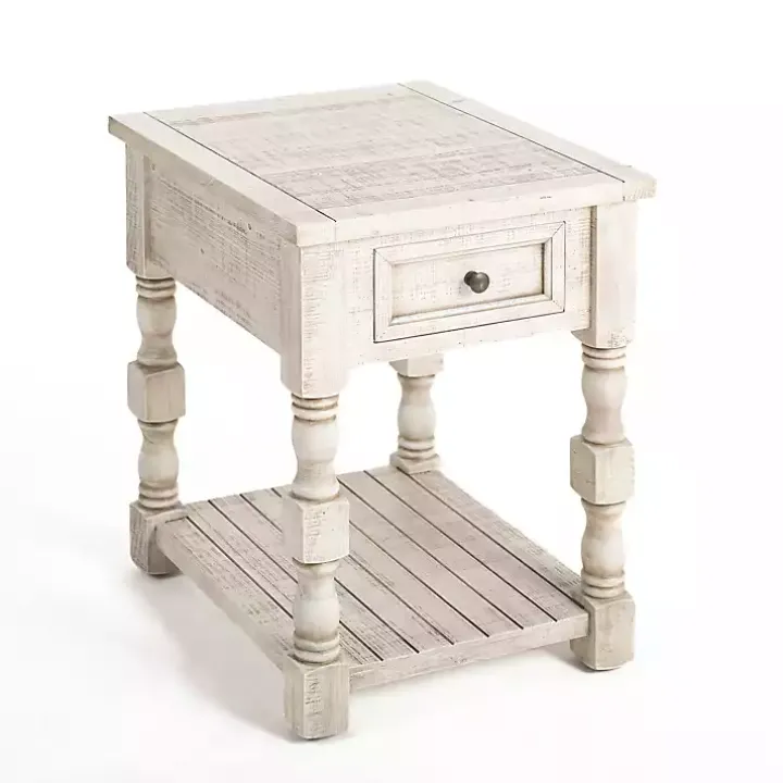 Savannah Cream Distressed Side Table