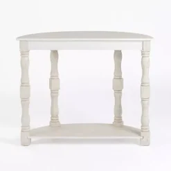Savannah Cream Distressed Half Moon Console Table