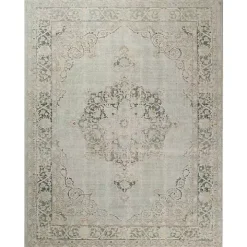 Sea Green Vintage Medallion Area Rug, 5x7