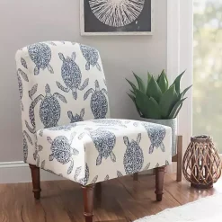 Sea Turtle Print Accent Chair