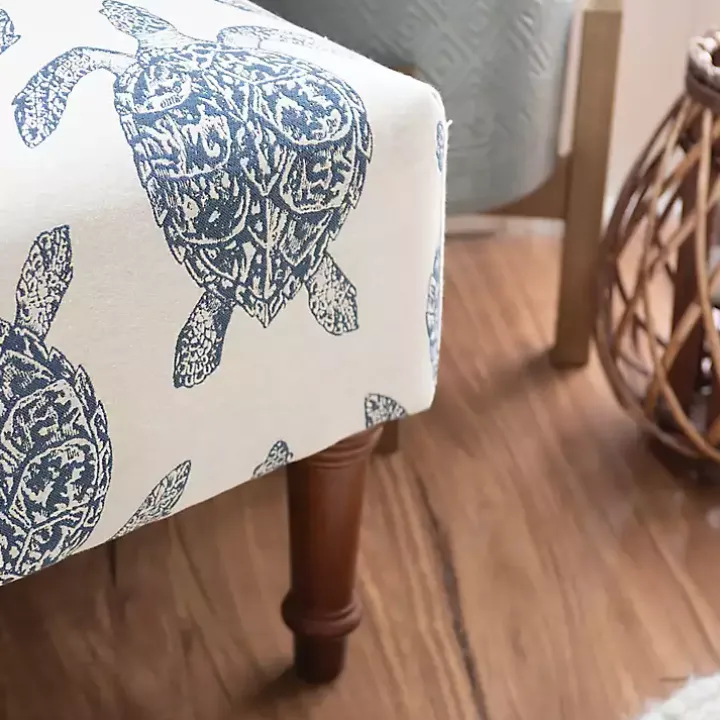 Sea Turtle Print Accent Chair