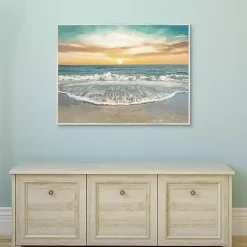 Seafoam Sunrise Framed Canvas Art Print