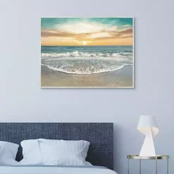 Seafoam Sunrise Framed Canvas Art Print