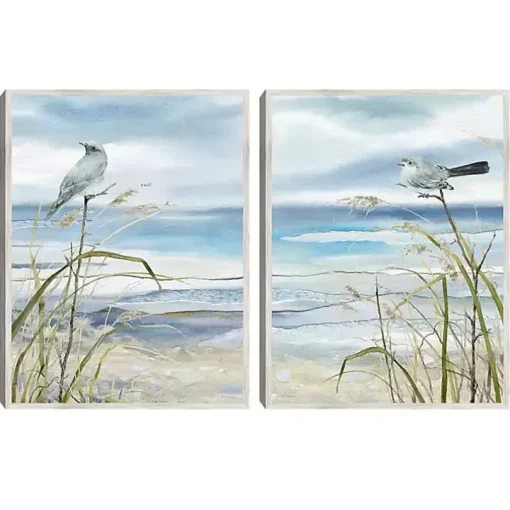 Seaside Rest Framed Canvas Art Prints, Set of 2