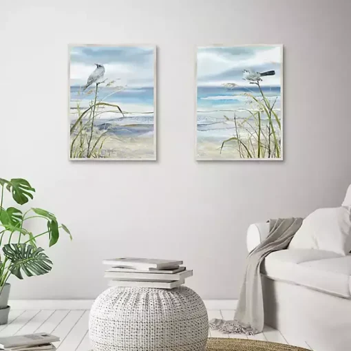 Seaside Rest Framed Canvas Art Prints, Set of 2