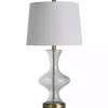 Seeded Glass and Gold Table Lamp