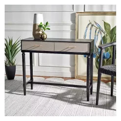 Serena 2-Drawer Black Console Table