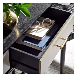 Serena 2-Drawer Black Console Table