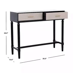 Serena 2-Drawer Black Console Table
