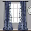 Sheer Navy Dotted Curtain Panel Set, 84 in.