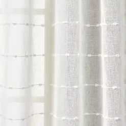 Sheer White Textured Curtain Panel Set, 84 in