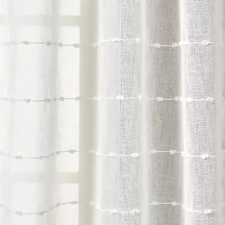 Sheer White Textured Curtain Panel Set, 84 in
