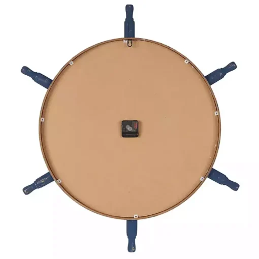 Ship Wheel Wood and Rope Wall Clock