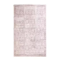 Shiva Red Botanical Washable Area Rug, 5x8