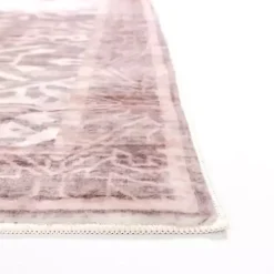 Shiva Red Botanical Washable Area Rug, 5x8