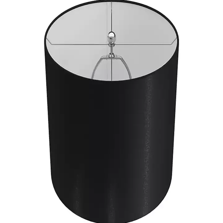 Silver and Black Tapered Table Lamps, Set of 2