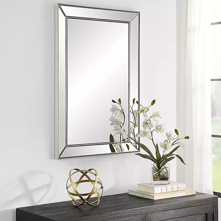 Silver Bevel Rectangle Wall Mirror