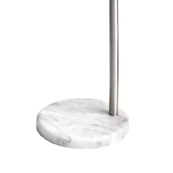 Silver Curved Floor Lamp with Marble Base