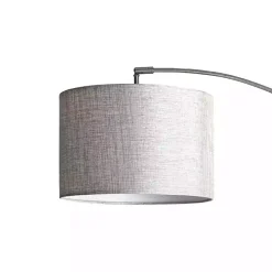 Silver Curved Floor Lamp with Marble Base