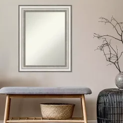 Silver Embossed Frame Wall Mirror