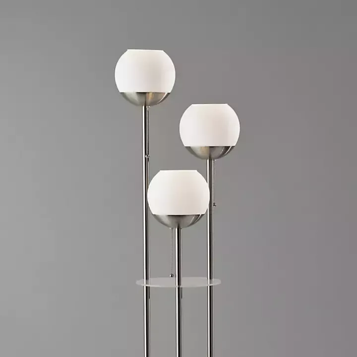 Silver Globe 3-Light Shelf Floor Lamp