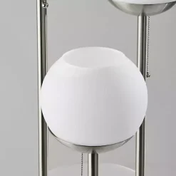 Silver Globe 3-Light Shelf Floor Lamp