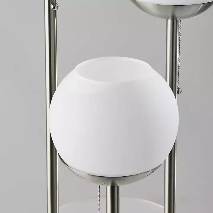 Silver Globe 3-Light Shelf Floor Lamp